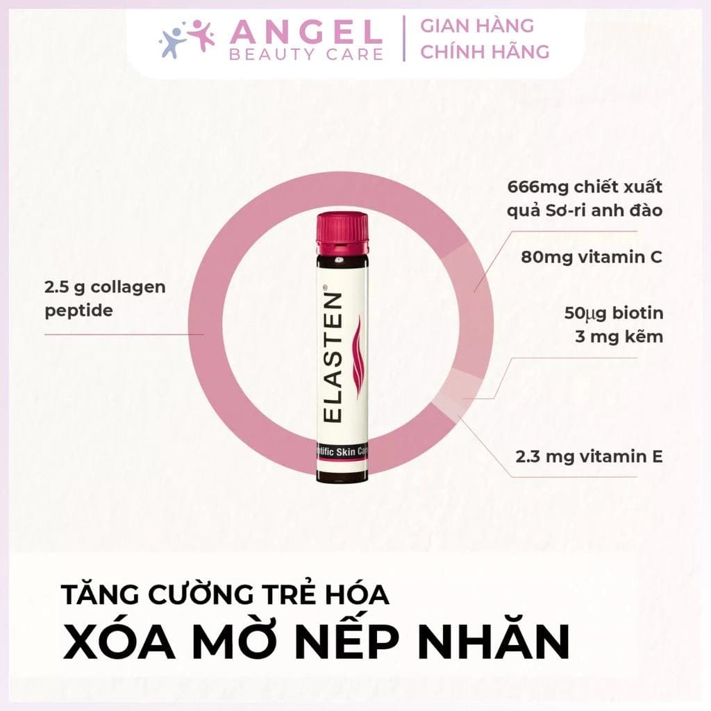 Angel Beauty Care Elasten Collagen 2500mg nước uống collagen dạng ống for Vẻ đẹp từ bên trong - gallery image 3