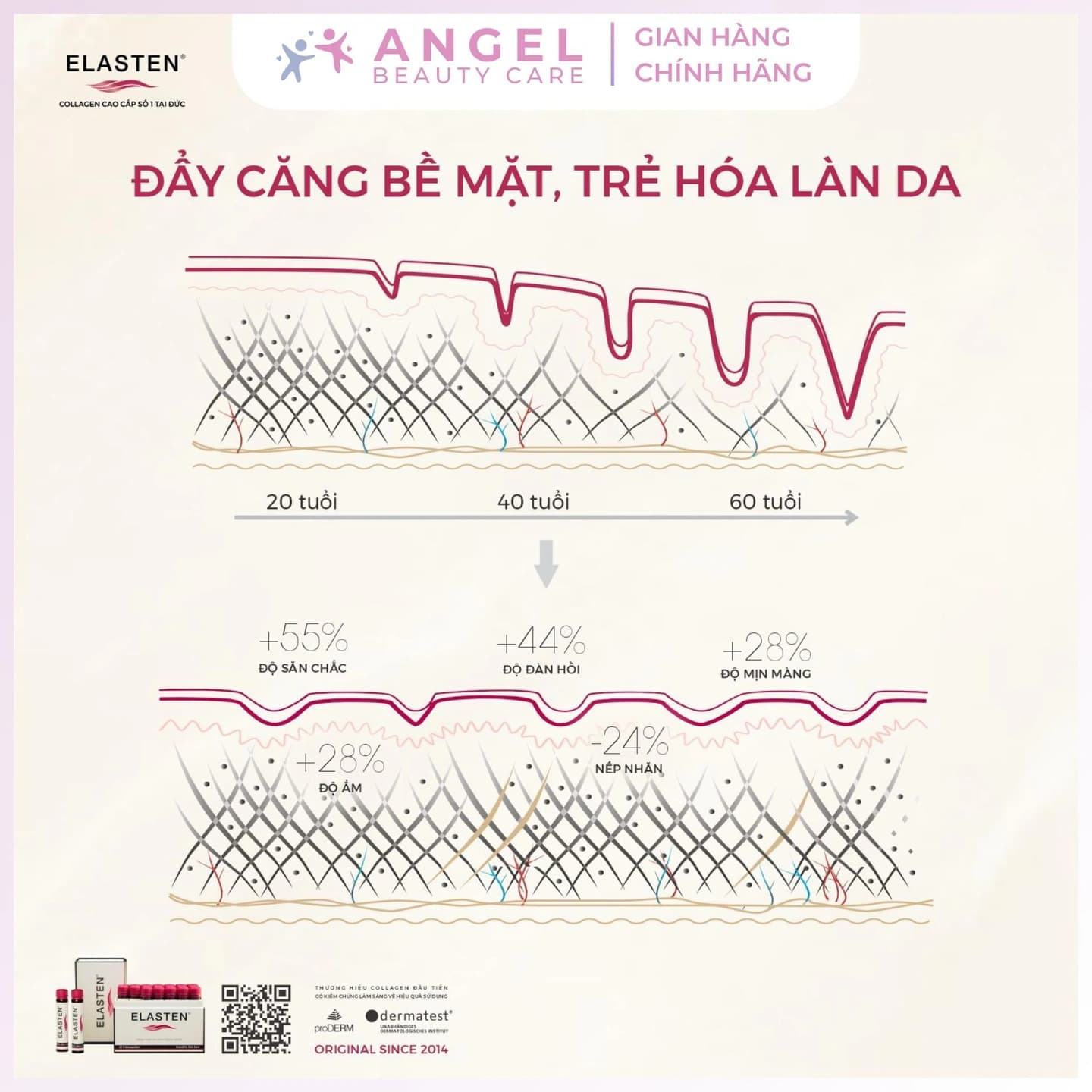 Angel Beauty Care Elasten Collagen 2500mg nước uống collagen dạng ống for Vẻ đẹp từ bên trong - gallery image 6