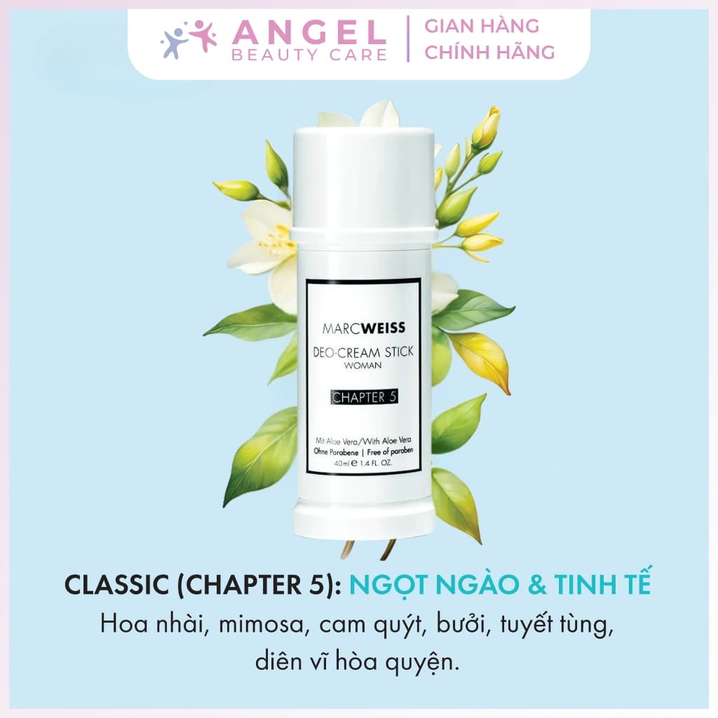 Angel Beauty Care Marc Weiss Chapter 5 Cream Deo Stick 40ml for Tự tin cơ thể - gallery image 4