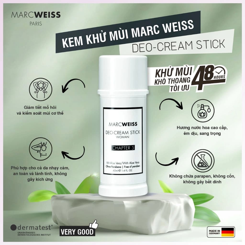 Angel Beauty Care Marc Weiss Chapter 5 Cream Deo Stick 40ml for Tự tin cơ thể - gallery image 3