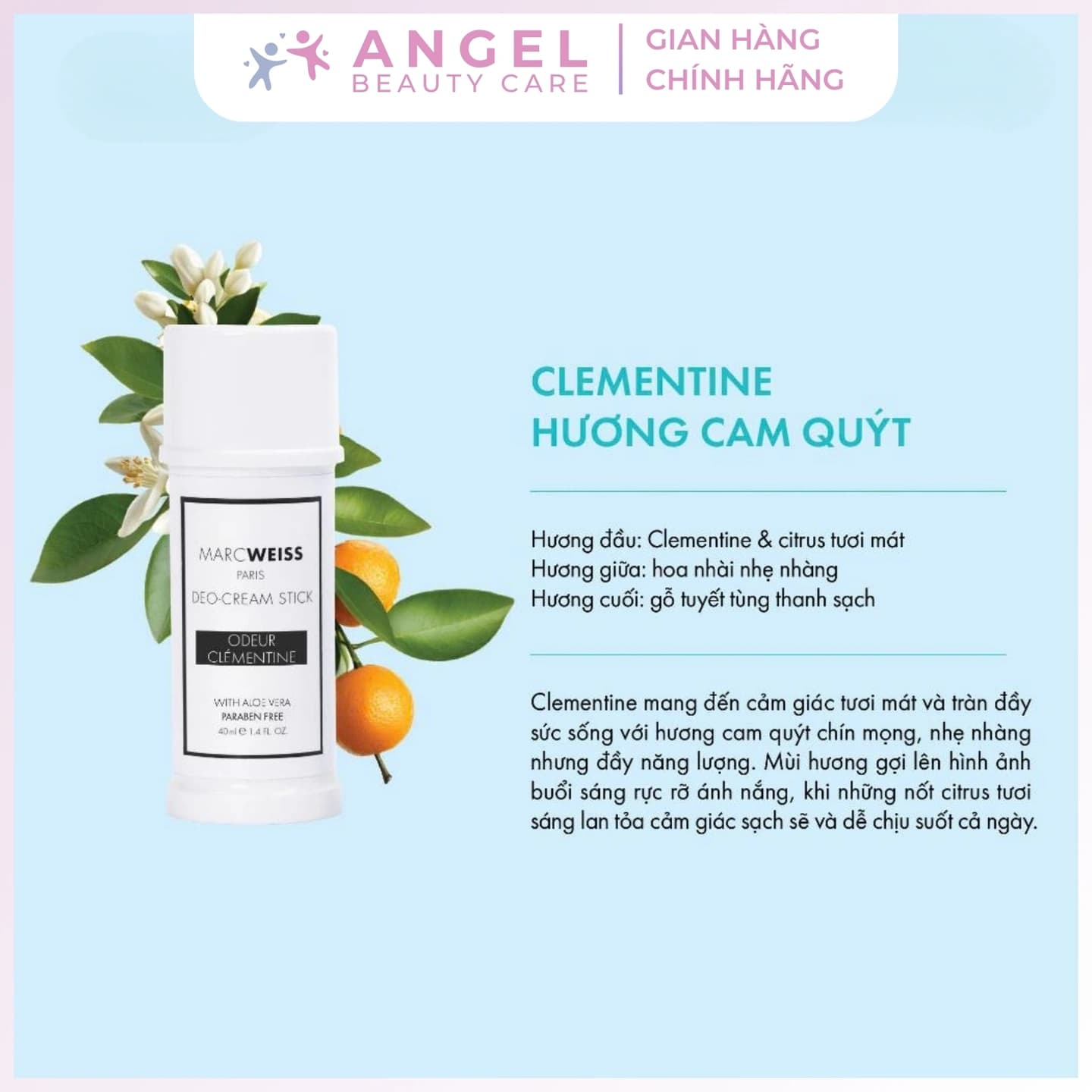 Angel Beauty Care Marc Weiss Chapter 5 Cream Deo Stick 40ml for Tự tin cơ thể - gallery image 7