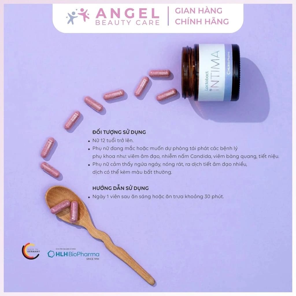 Angel Beauty Care Men vi sinh phụ nữ Lactobact Intima 30 viên for Chăm sóc vùng nhạy cảm - gallery image 3