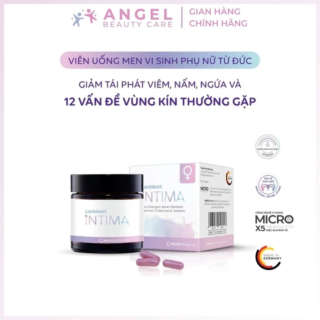 Angel Beauty Care Men vi sinh phụ nữ Lactobact Intima 60 viên for Chăm sóc vùng nhạy cảm - gallery image 5