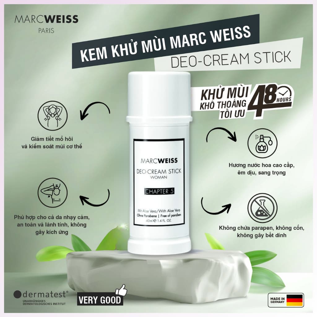 Angel Beauty Care Marc Weiss Chapter 5 Cream Deo Stick 40ml for Tự tin cơ thể - gallery image 3